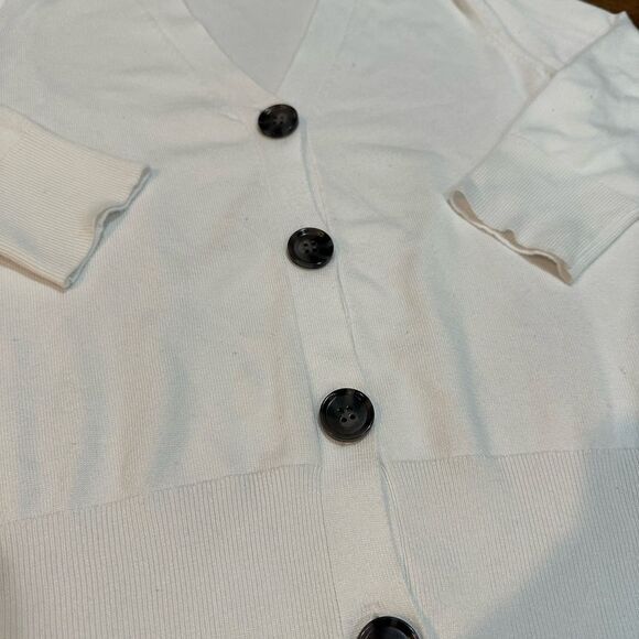 Architect Women's White Cardigan Sweater - Picture 3 of 4